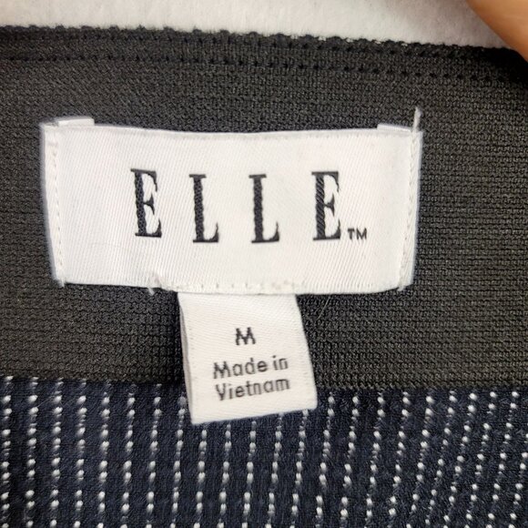 Elle Womens Black Dot Mini Skirt Faux Leather Trim Pockets Medium - Picture 3 of 7